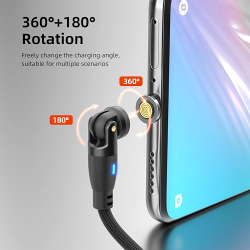 Revolutionize Your Charging Experience with the BIG+ 2 Pack USB C Magnetic Charging Cable – Featuring 540-Degree Swivel Head and 6-in-1 PD Fast Charging Compatibility for i-Products and Android Devices, Durable Nylon Braided Design for Maximum Longevity and Style, Includes 3.3 ft and 5.9 ft Lengths for Ultimate Versatility and Convenience