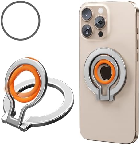 Mag Safe Universal Phone Grip & Kickstand for i Phone 12-16 Pro Max – Versatile Double-Sided Magnetic Holder for Secure Handling & Hands-Free Viewing in Gym, Kitchen & Beyond – Sleek Black Silicone Design for Stylish Convenience and Optimal Performance