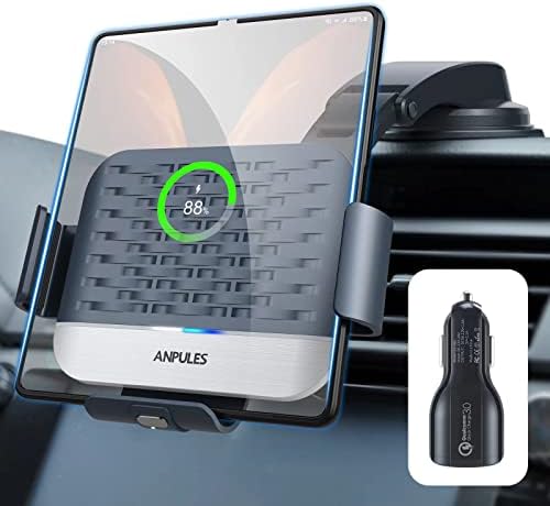 Fast Charging Wireless Car Charger for Samsung Galaxy Z Fold 6/5/4/3 – Auto-Clamping Air Vent and Dashboard Mount with Dual Coils for Optimal Efficiency – Essential Qi-Compatible Accessory for Seamless Navigation and Enhanced Convenience