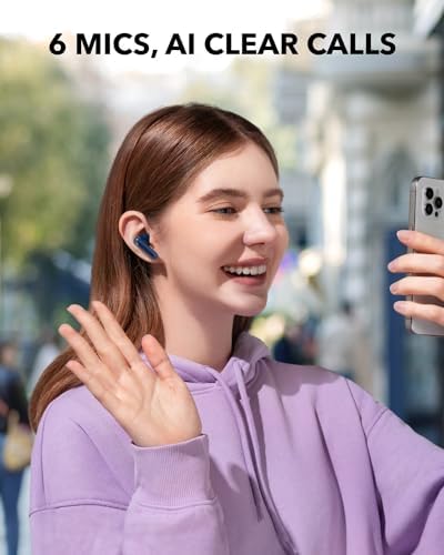 Anker Soundcore P40 i Wireless Earbuds – Adaptive Noise Cancelling with Heavy Bass, 60-Hour Playtime, IPX5 Waterproof, Bluetooth 5.3 for Effortless Connectivity, Dual Purpose Charging Case and Phone Stand, Ideal for Active Lifestyles and Daily Commutes