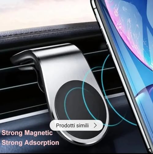 Magnetic Car Phone Holder, Enhanced Clip, Ultra Car Phone Holder, 5 Strong Magnets, Mobile Phone Holder – Enhanced Compatibility and Speed