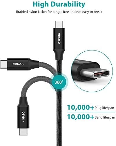 NIMASO USB C 3.1 Gen 2 Cable – 10 Gbps Data Transfer & 4 K Video Output | 100 W PD Fast Charging for i Phone 16, Mac Book, i Pad Pro 2020 & More | Ultimate Versatility for Modern Devices | Unmatched Durability & Speed for Seamless Connectivity