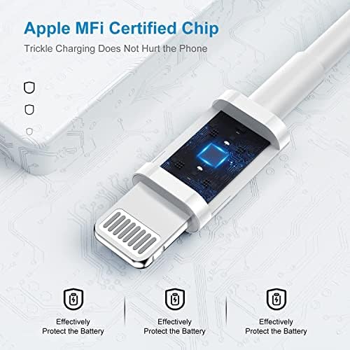 Ultimate 20 W Fast Charging Solution: Apple Certified 6 ft USB-C to Lightning Cable with High-Speed Charger Block – Ideal for i Phone 14 Pro Max, 13 Plus, 12 Mini, 11 & i Pad – Convenient 2-Pack for Home and On-the-Go Use