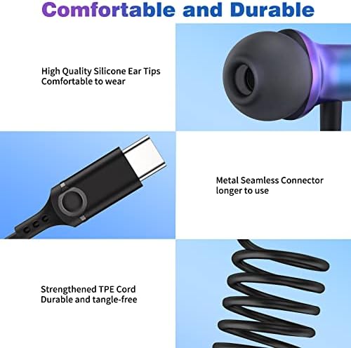 COOYA USB C Wired Earbuds – Premium Noise-Isolating In-Ear Headphones with Magnetic Comfort Design for Exceptional Sound Quality – Perfect Compatibility with i Phone 16 Pro Max, i Pad 10, Samsung S25 Ultra, and More – Ideal for Audiophiles Seeking Unmatched Audio Experience and Hands-Free Functionality