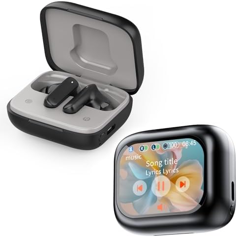 Elevate Your Sound Journey with Touch Screen Wireless Earbuds – Bluetooth 5.4 Technology Ensures Lightning-Fast Connectivity, 40-Hour Playtime for All-Day Listening, and Rich Deep Bass for Unmatched Audio Quality – Experience Crystal-Clear Conversations with Advanced Active Noise Cancelling – Ideal for i OS and Android Users in Sleek Black Design