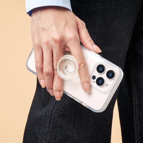 Mag Safe-Compatible Glitter Pop Socket Phone Grip & Stand – Stylish Clear Kickstand for Secure Wireless Charging and Effortless Media Viewing, Essential Cute Accessory for Enhanced Mobile Experience