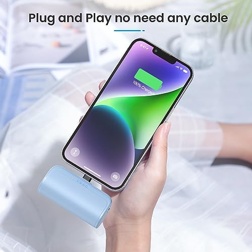 Ultra-Compact 5200 m Ah Power Bank for i Phone – PD Fast Charging Mini Portable Charger with Enhanced Compatibility for i Phone Models 14/13/12/11/XS/XR/X/8/7/6/6 s – Essential On-the-Go Battery Backup for Busy Lifestyles