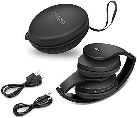 ZIHNIC Bluetooth Over-Ear Headphones – Premium Foldable, Noise-Cancelling Wireless & Wired Headset with Micro SD/TF Card Support and FM Radio – Lightweight Comfort & Superior Sound Quality for Uninterrupted Listening on Mobile Devices and PCs (Black)