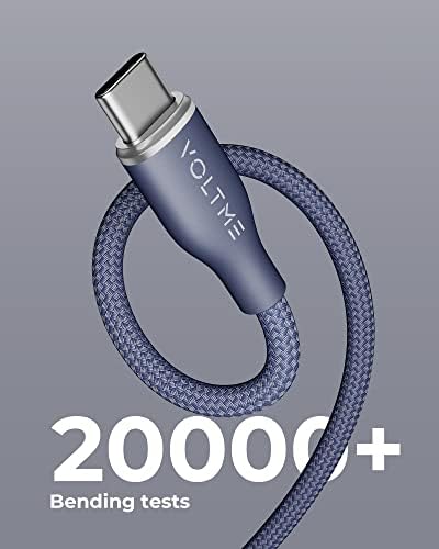 VOLTME Premium Nylon USB C Cable 2-Pack – 6 ft Fast Charging & Data Transfer Cable for Galaxy S10+/S10, Note 10/9, LG V30/V35, Moto Z2/Z3 – Universal Compatibility & Enhanced Durability for Efficient Charging Solutions