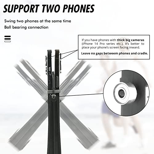 Phone Swing, Phone Rocker Compatible for Pokemon go Walker Cellphone Pedometer Accessories (Support 2 Phones)(Mute Version)(USB Cable) (Battery Compatible) Quick Step Earning Device – Black – Enhanced Compatibility and Speed