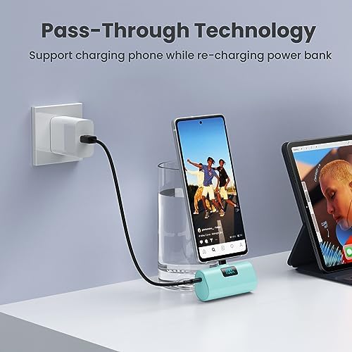 Dual-Pack Portable Power Bank for i Phone 16 Series – 5200 m Ah Fast Charging USB-C Battery Pack with Built-in Connector for i Phone 16/16 Plus/16 Pro/16 Pro Max/15 Series, Samsung & Android Devices – Lightweight Travel Charger for On-the-Go Convenience