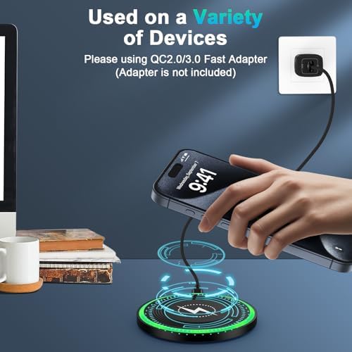 Samsung S25 15 W Wireless Fast Charging Pad – Dual Pack for Ultra Compatibility with Android & i Phone – Sleek Design with Advanced Safety Features – Ideal for Galaxy S25/S24/S23/S22/S21/S20 & i Phone 16/15 Series – Efficient Cordless Charger Station with Smart Protection Technology – Sleep-Friendly LED Indicator – Enhanced Stability with Non-Slip Design – Perfect for Home or Travel – Quick Charge from 0 to 100% in 2-2.5 Hours – Supports Multiple Devices Including Google Pixel & Motorola – Lightweight, Portable, and User-Friendly – Includes 2 USB Type-C Cables – The Ultimate Solution for Fast, Efficient Wireless Charging