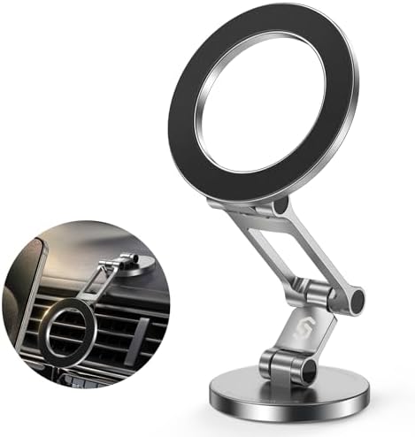 SYNCWIRE Mag Safe Car Mount – Advanced Magnetic Phone Holder for Secure Dashboard Use, 360° Flexible Rotation for i Phone 12-16 Pro Max – Optimal Safety & Enhanced Accessibility While Driving