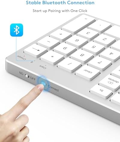 Sleek White Aluminum Backlit Keyboard for Apple Mac – USB-A & USB-C Wired with Numeric Keypad, Effortless Plug-N-Play Setup for i Mac, Mac mini & Mac Book Users – Enhance Productivity & Style with Premium Build and Low-Light Typing Comfort