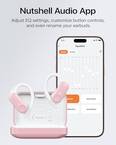 Maximize Your Fitness Journey with NS18 Wireless Earbuds – 12-Hour Playtime, Sweatproof Design, Tailored Sound via Custom App, and Robust 13 mm Bass Drivers for Deep Audio Experience, Featuring Bluetooth 5.3 for Seamless Connectivity (Black) – Ideal for Active Lifestyles and Audiophile Enthusiasts