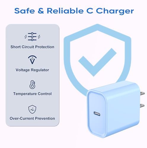 Ultra-Fast 20 W USB-C Wall Charger Block for i Phone 16/15 – 3-Pack Super Charging Adapter for i Phone, i Pad & Air Pods – Compact PD Type C Power Delivery Solution with Enhanced Compatibility & Safety Features