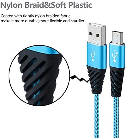 Bynccea 10 FT Nylon Braided Micro USB Charging Cable – 4-Pack Fast Charge Cord for Samsung Galaxy S6, S7 Edge, J3, J7, LG, HTC, Motorola, Sony, Xbox One, PS4 – Durable and Flexible Power Solution for Enhanced Device Compatibility
