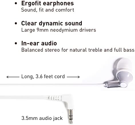 Panasonic Ergo Fit Wired Earbuds with Microphone – Superior Sound Quality with Ergonomic Comfort, Universal 3.5 mm Jack Earphones for Phones and Laptops in Stylish Metallic Purple – Custom-Fit Earpieces (S/M/L) for Optimal Audio Experience and Hands-Free Calls – RP-TCM125-VA