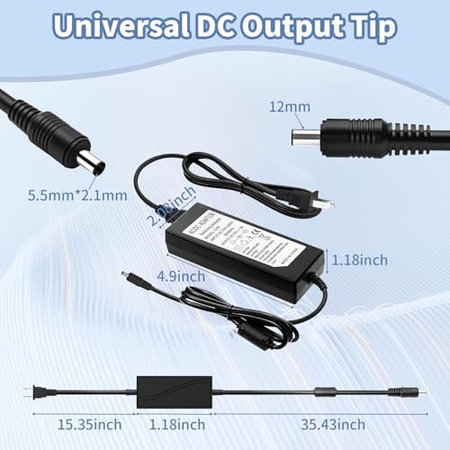 Universal 12 V 5 A Waysse AC DC Power Adapter – Efficient Transformer from 100-240 V to 12 Volt for LED Strip Lights, DVR, NVR, and CCTV Systems – Compact and Versatile Power Supply for Enhanced Device Performance and Compatibility