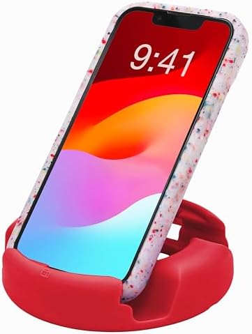 GoDonut Plus+ Phone Stand – Portable Mount Accessory – Charging Port Access – Compatible with Tablet, iPhone 16 15 14 Pro Max Android & Most Smartphones – Red – Enhanced Compatibility and Speed