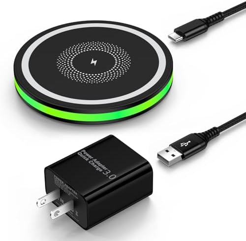 15 W Fast Wireless Charger Pad for Samsung Galaxy S25 Series & Google Pixel 9 – Ultra-Fast Charging with QC3.0 Adapter, LED Status Indicator, and Multi-Device Compatibility – Rapid Charge Your Phone in 2.8 Hours, Safe & Case-Friendly Design for Everyday Use