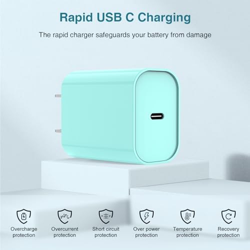 Ultra-Fast 20 W USB C Charger Block – 4 Pack for i Phone 16/15 & Multi-Device Compatibility – Compact Power Adapter for Apple, Samsung, Google – Essential Travel Charging Solution with Enhanced Durability and Safety Features