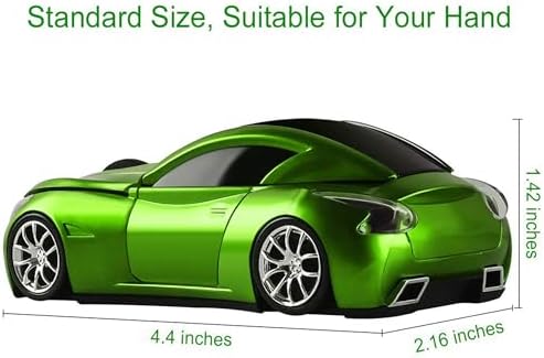 Sleek Yellow Wireless Car Mouse – Cool Sports Car Design for Enhanced Precision with 1600 DPI Optical Technology | Lightweight & Portable USB Receiver Mouse for Laptops, PCs, and Travel | Perfect Gift for Tech Lovers and Professionals