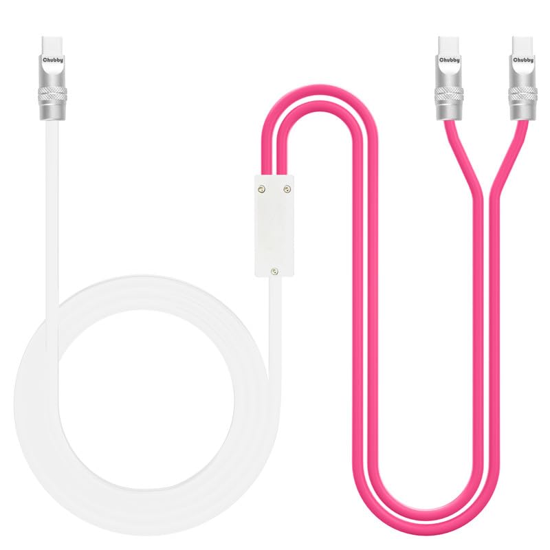 Chubbycable High-Speed 2-in-1 USB C Charging Cable – 100 W Versatile Power Solution for USB-C & USB-A Devices, 4.2 FT Durable Silicone Design in Chic Blue for Effortless Charging & Rapid Data Transfer at Home, Office, or On-the-Go