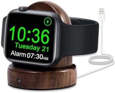 Sapele Wood Magnetic Charging Dock for Apple Watch – Elegant Fast-Charging Stand for Series 1-10, SE, and Ultra Models – Stylish and Portable Smartwatch Accessory for Home & Travel – Unique Durability and Chic Aesthetic Combined