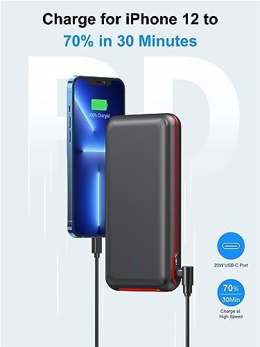 High-Capacity 30,000 m Ah Portable Charger – Rapid 22.5 W Power Bank with 4 Outputs Including PD 20 W USB-C, Ideal for i Phone, Samsung, and Pad Mini – Ultimate On-the-Go Charging Solution for All Devices
