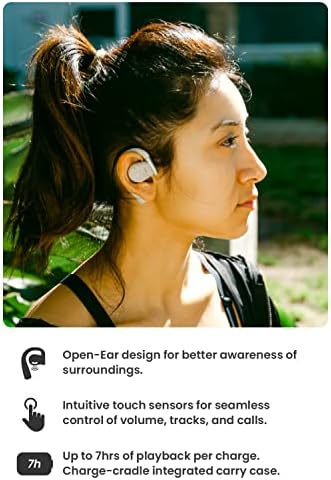 Cleer ARC Open Ear True Wireless Earbuds – Immersive Sound with Touch Control, 18-Hour Battery Life, Adjustable Ear Hooks for Active Comfort, Bluetooth 5.0 Connectivity, Tailored EQ Settings, Stylish Navy Blue Design for Dynamic Lifestyles
