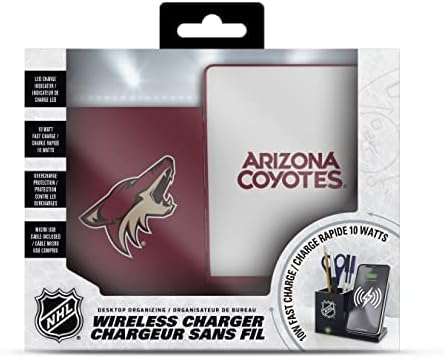 SOAR NHL Wireless Charging Station and Desk Organizer – Premium Qi Fast Charger with Team Logo for Sports Fans, Sleek Accessory Holder for a Tidy Workspace, Perfect for Phones and Essentials