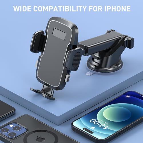 TEKING Advanced Car Phone Holder with Reinforced Metal Hook – Universal Air Vent Mount for i Phone 15/14/13/12 Pro Max & Samsung S24 Ultra – Sleek Translucent Design for Enhanced Aesthetics & Secure Smartphone Fit (120-75 mm) – Effortless Tool-Free Installation & Ultimate Hands-Free Convenience