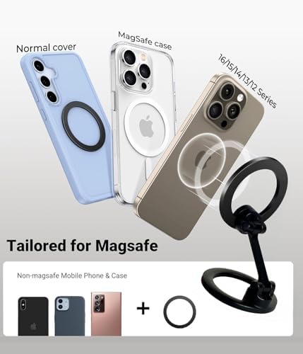 Chic Glitter Magnetic Phone Ring Holder for Mag Safe – Stylish Finger Grip Stand for i Phone, Kindle & Smartphones, Enhanced Stability with Versatile Compatibility for Pop Sockets – Elevate Your Daily Mobile Experience with Glamour and Functionality