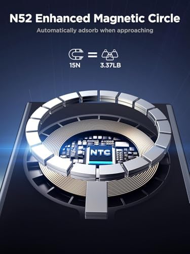 Ultra-Slim Aioneus Mag Safe Portable Charger – 5000 m Ah Magnetic Power Bank for i Phone 16/15/14/13 & Samsung S23/S24/S25 – 20 W Maximum Fast Charging, Enhanced Grip with 2-in-1 Cable for Wireless & Wired Needs – Perfect Travel Companion with Overheat Protection & Compact Design