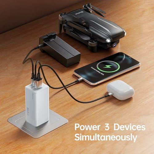 Bwine 65 W Ga N USB-C Charger: Ultra-Compact, Multi-Port Fast Charging Adapter for i Phone 16, Galaxy S24, Note 20/10+, Drones – Smart Travel Power Solution for Quick Device Charging Anywhere