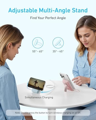 Anker Zolo Magnetic Power Bank – 10,000 m Ah Wireless Charger with 30 W Fast Charging, Built-in USB-C Cable & Adjustable Stand for i Phone 16/15 Series, Air Pods & More – Ultimate Portable Power Solution for Modern Lifestyles