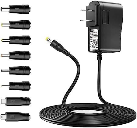 Versatile 10 W 5 V 2 A AC/DC Power Adapter – Multi-Tip Charger for Tablets, Webcams, Routers & Bluetooth Speakers – Enhanced Rapid Charging & Universal Compatibility for All DC 5 V Devices – Lightweight, Durable, and Safety-Optimized Power Supply Solution