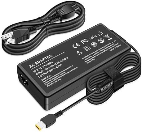 Lenovo Think Pad 135 W High-Speed Power Adapter – Ultimate Charging Solution for T440, T450 p, T470 p, W540, Yoga Y50-80 & More – Unmatched Durability & Compatibility for Mobile Professionals
