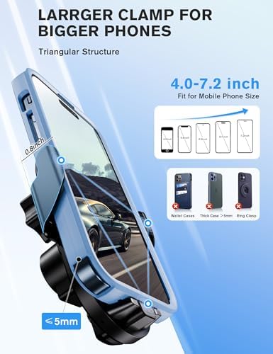 15 W Fast Wireless Car Charger with Auto-Clamping Technology – 3-in-1 Versatile Phone Mount for i Phone 15/14/13/12 & Galaxy S23/S22/S21/S10+ – Efficient Dashboard, Vent, and Windshield Holder in Stylish Black for Ultimate Smartphone Compatibility and Convenience