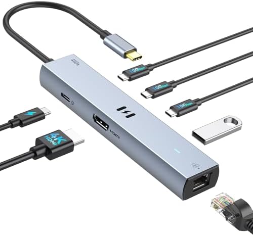 Boost Your Productivity with the Selore 10 Gbps USB C Hub – High-Speed Multiport Adapter Featuring 4 K HDMI, Gigabit Ethernet & Triple USB-C Ports for Unmatched Device Connectivity – Ideal for Mac Book Pro, Air, i Pad, HP, Dell & More – Experience Lightning-Fast Performance & 100 W Power Delivery for Rapid Charging
