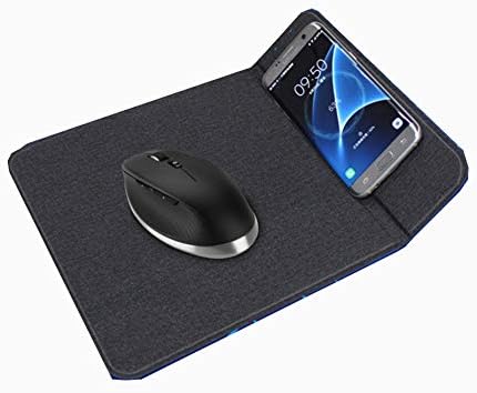 Innovative Qi-Certified Wireless Charging Mouse Pad – 15 W Fast Charger for i Phone & Samsung – Elevate Your Workspace with Non-Slip Design & Enhanced Device Compatibility – Essential Desk Accessory for Seamless Charging & Precision Tracking