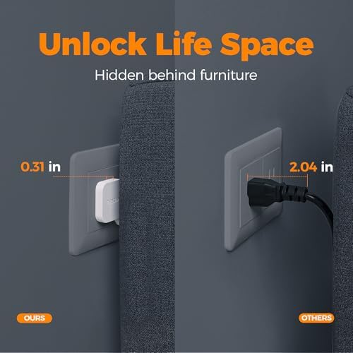 TESSAN 8-Outlet Surge Protector Power Strip with 3 USB Ports (1 USB-C) – 1080 Joules of Safety, Wall-Mountable Extension Cord for Home, Office, and Dorm – Ultimate Charging Hub for Multiple Devices and Enhanced Protection