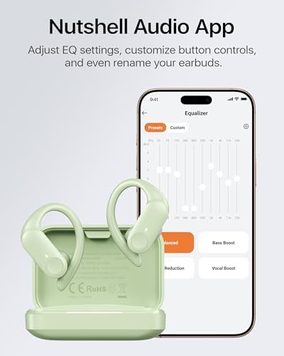 Maximize Your Fitness Journey with NS18 Wireless Earbuds – 12-Hour Playtime, Sweatproof Design, Tailored Sound via Custom App, and Robust 13 mm Bass Drivers for Deep Audio Experience, Featuring Bluetooth 5.3 for Seamless Connectivity (Black) – Ideal for Active Lifestyles and Audiophile Enthusiasts