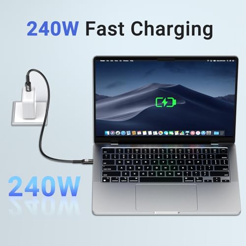 Ultra-Fast USB 4 Data Cable (1.5 FT, 2-Pack) – 40 Gbps Transfer Speed & 240 W Rapid Charging, Compatible with i Phone 15 Series, Samsung Galaxy & Thunderbolt 4/3 Devices – 8 K/6 K/5 K Video Output for Unmatched Performance and Versatility