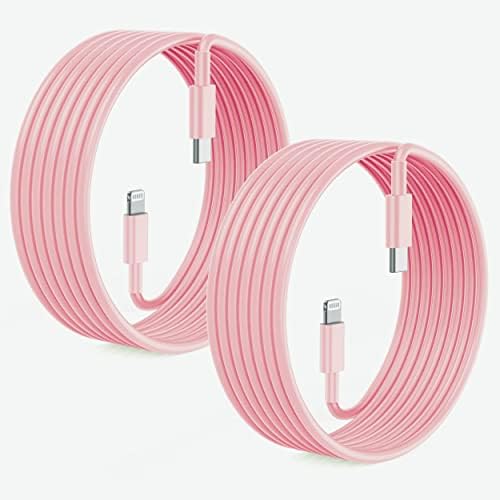 Blue Fast Charger Cable 2-Pack – 6 ft USB Type C to Lightning for i Phone 14/13/12 Pro Max, MFi Certified Charging Cord for Enhanced Speed & Compatibility – Durable Design for Everyday Use