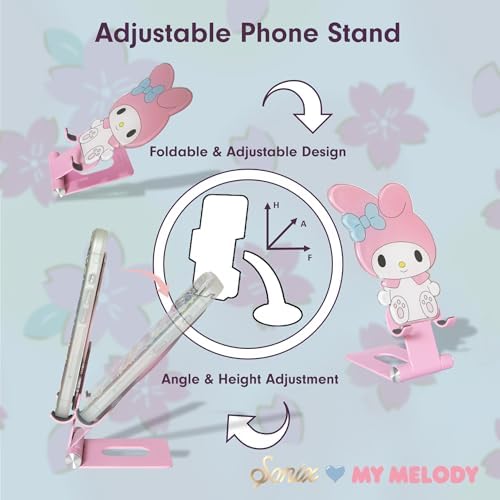Sonix x Sanrio Character Phone Stand | Adjustable Cell Phone Holder, Desk Stand, Dock | Hello Kitty Classic – Enhanced Compatibility and Speed
