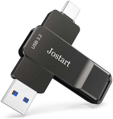 High-Speed 256 GB USB C Thumb Drive – Dual USB C & A Flash Drive for i Phone 15, PS4, Android, Windows & Mac – Lightning-Fast Data Transfer up to 1000 MB/s – Versatile External SSD for Gamers & Professionals