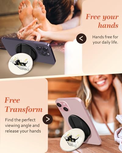 Chic Mushroom Mag Safe Phone Grip for Women – Trendy Ring Kickstand Holder for i Phone 16/15/14/13/12 Series – Stylish, Secure, and Functional Accessory for Texting, Selfies, and Streaming – Lightweight, Durable Design for Everyday Use