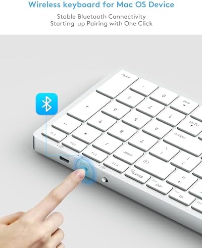 Yivandi Bluetooth Wireless Keyboard for Mac – Sleek QWERTY Design with Scissor Keys for Precision Typing, Rechargeable Battery for Extended Use, Perfectly Compatible with i Mac, Mac Book Pro, Mac Mini & i Pad – Elevate Your Workflow and Style